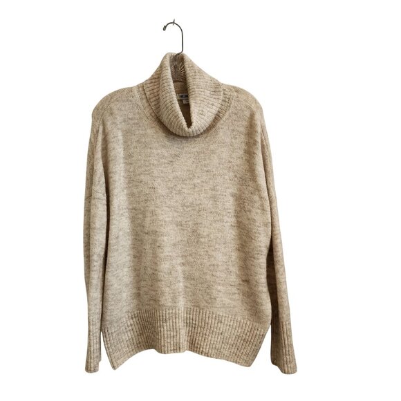 William Rast Women's Medium Cowl Neck Sweater In Heathered Beige Knit - Picture 1 of 8